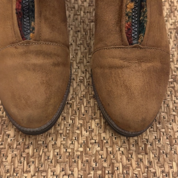 Vintage Hush Puppies Suede Plaid Sherpa Lined Ankle Boots with Zipper - Picture 7 of 14